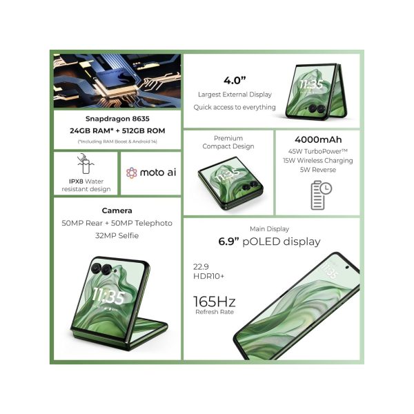 Motorola Razr 50 Ultra 12GB Ram 512GB 5G Spring Green
