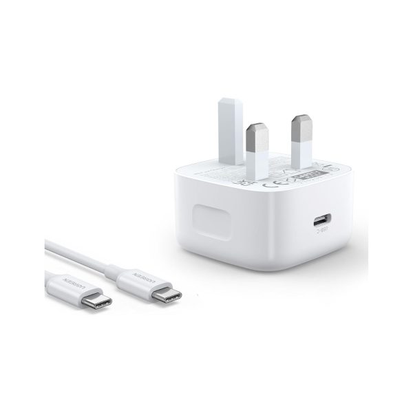 UGreen 20W Pd Fast Charger 1C With 1M Usbc   Usbc Cable Whit (1)