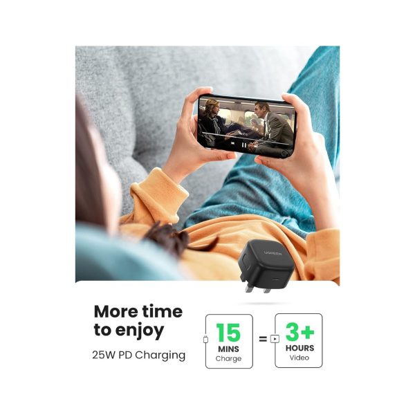 UGreen 25W Pd Fast Charger 1C With 2M UsbC   UsbC Cable Black (2)