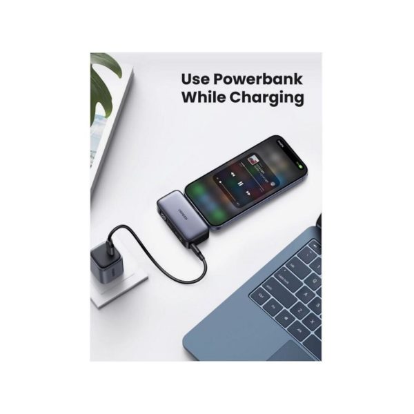 UGreen Powerbank 5000 Mah Pd 20W With Built In Usb C Gray (1)