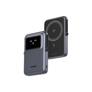 UGreen Powerbank Robotic 10000 Mah Pd 20W Magnetic With Stand Grey (1)