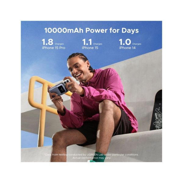 UGreen Powerbank Robotic 10000 Mah Pd 20W Magnetic With Stand Grey (2)