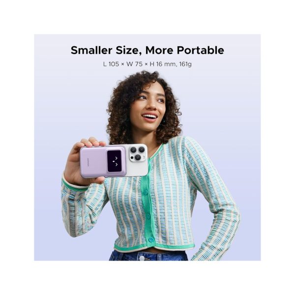 UGreen Powerbank Robotic 10000 Mah Pd 20W Magnetic With Stand Purple (2)