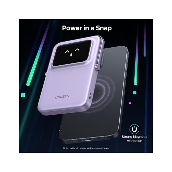 UGreen Powerbank Robotic 10000 Mah Pd 20W Magnetic With Stand Purple (4)