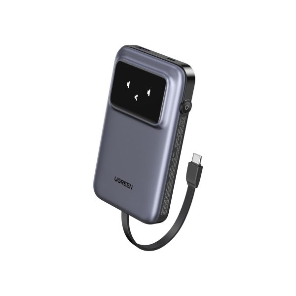 UGreen Powerbank Robotic 10000 Mah Pd 30W With Built In Usb Grey (1)