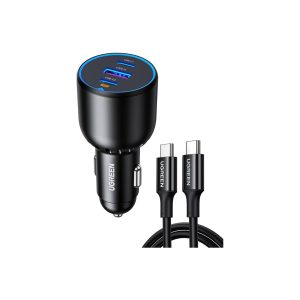 UGreen 130W 3 Port 1A 2C Pd Fast Car Charger Gray (1)