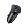 UGreen 2 Port 1A 1C 30W Pd Fast Car Charger Gray (1)