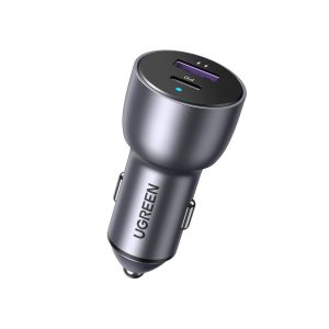 UGreen 2 Port 1A 1C 52W Pd Fast Car Charger Gray (1)