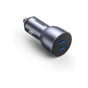 UGreen 2 Port 2C 50W Pd Fast Car Charger Gray (1)