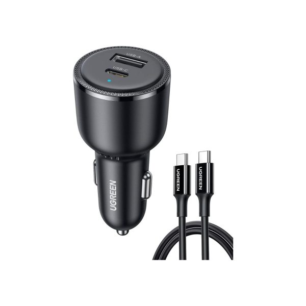 UGreen 63W 2 Port 1A 1C Pd Fast Car Charger Gray (1)