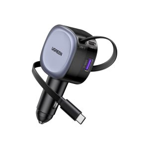 UGreen 75W 3 Port 1A 2C Pd Fast Car Charger Gray (1)