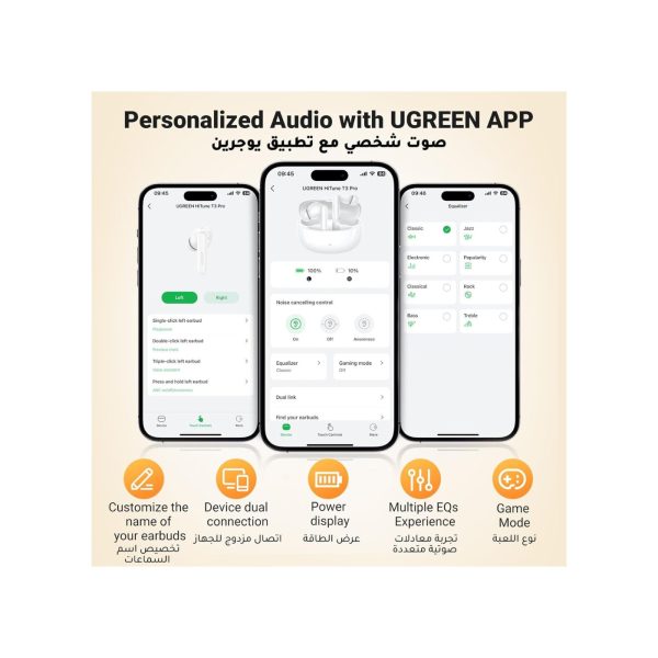 UGreen Hitune T3 Pro Anc Wireless Earbuds White (2)