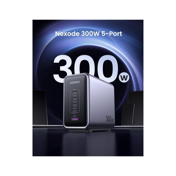 UGreen Nexode 300W 5 Port Pd 4C 1A Gan Fast Charger Gray (6)