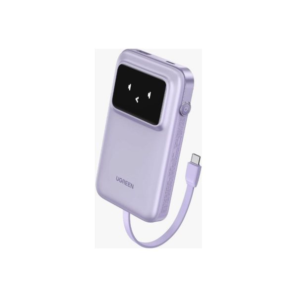 UGreen Powerbank Robotic 10000 Mah Pd 30W With Built In Usb Purple (1)