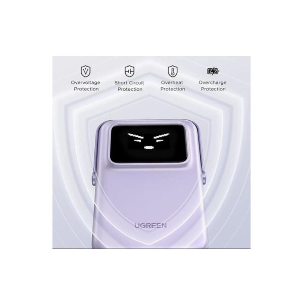UGreen Powerbank Robotic 5000 Mah Pd 20W Magnetic With Stand Purple (2)