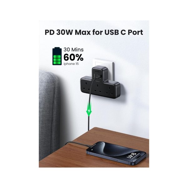 UGreen Powerstrip 3 Ac Outlet 3 Ports 2A1C 30W White (8)