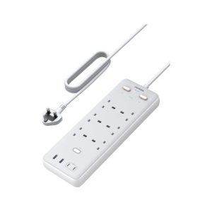 UGreen Powerstrip 6 Ac Outlet 4 Ports 2A2C Pd 65W White (1)