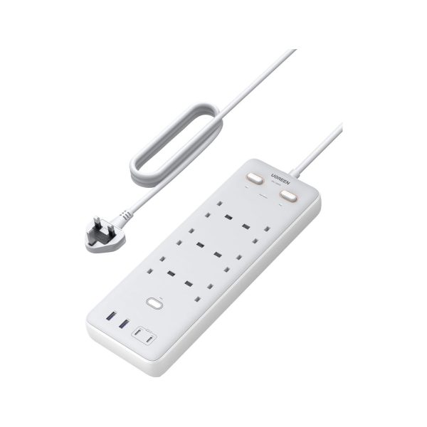 UGreen Powerstrip 6 Ac Outlet 4 Ports 2A2C Pd 65W White (1)