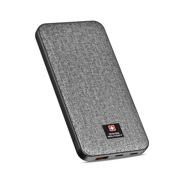 Swiss Military 10K mAh 2C 1A Powerbank With PD Fast Charge Grey (1)