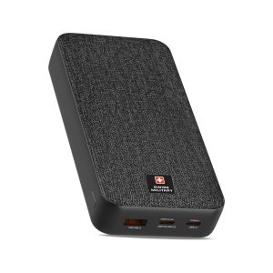 Swiss Military 20k mAh Powerbank Fabric Black (1)