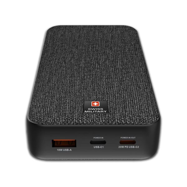 Swiss Military 20k mAh Powerbank Fabric Black (2)