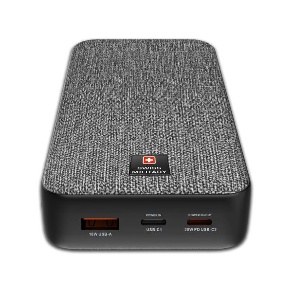 Swiss Military 20k mAh Powerbank Fabric Grey (2)