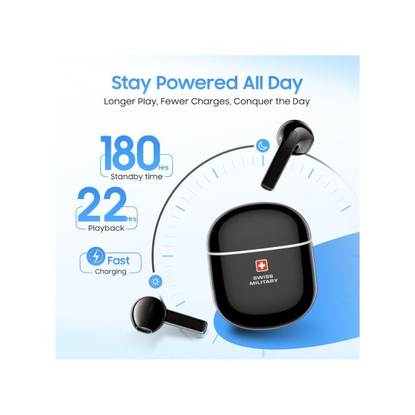 Swiss Military Victor 5 Bluetooth Wireless Earbuds Black (3)