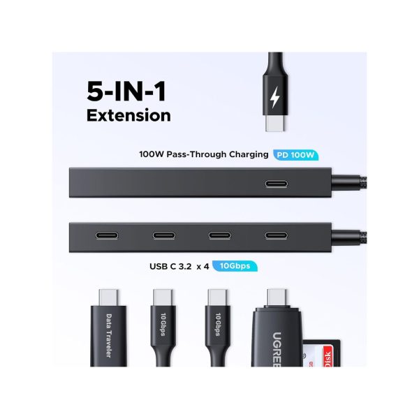 UGreen USB C 10 Gbps 4 Type C 3.2 Port with 100W PD Adapter  (7)