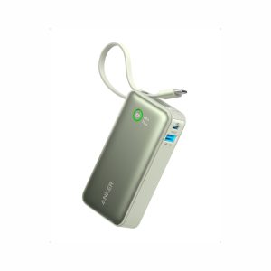 Anker 533 Nano Power Bank 10k 30W Built In USB C Cable Green (1)