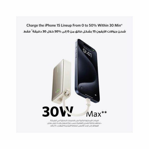 Anker 533 Nano Power Bank 10k 30W Built In USB C Cable White (6)