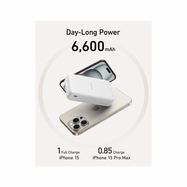 Anker 6600mAh  Qi2 15W MagSafe Power Bank White  (4)