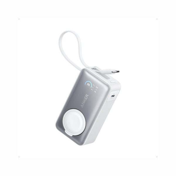 Anker MagGo Power Bank 10,000mAh 35W Built In USB C Cable White (1)
