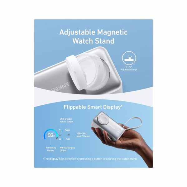 Anker MagGo Power Bank 10,000mAh 35W Built In USB C Cable White (3)