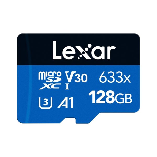 Lexar 633x Class 10 Micro SDXC Memory Card 128GB Blue (1)