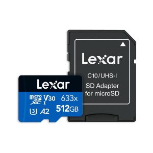 Lexar 633x microSDXC UHS I Card with SD Adapter 512GB (1)