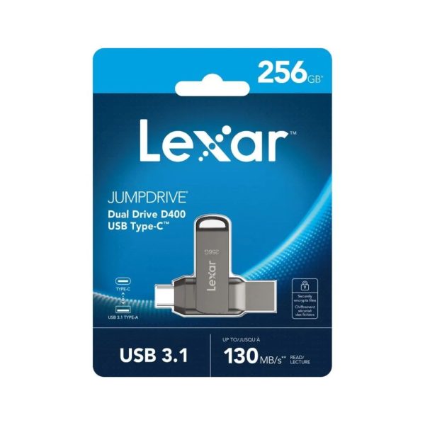 Lexar Usb 3.1 D400 Flash Drive Usb A and C 256GB (2)