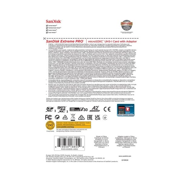 SanDisk Extreme Pro microSD UHS RedBlack 400GB  (2)