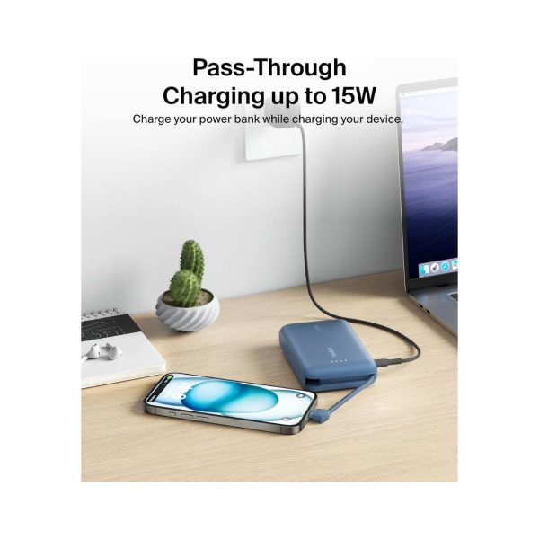Belkin 10K PD Fast Charge Portable with Integrated Cable Blue  (2)