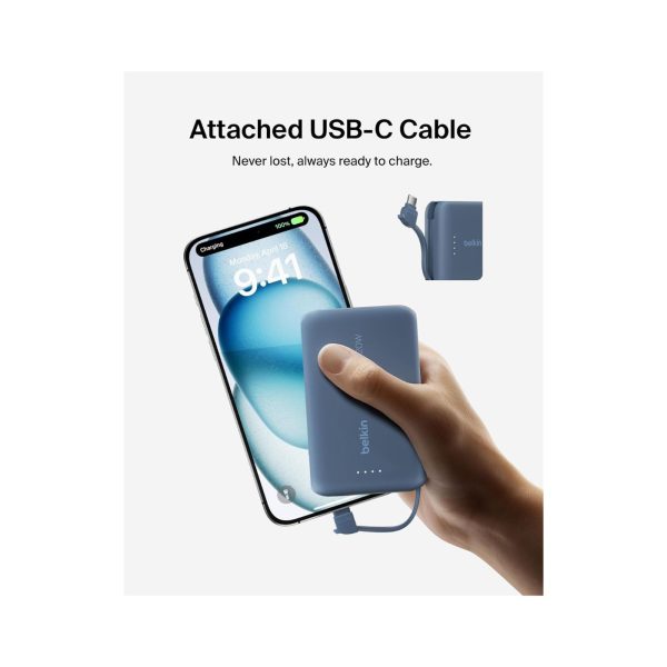 Belkin 10K PD Fast Charge Portable with Integrated Cable Blue  (3)