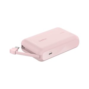 Belkin 10K PD Fast Charge Portable with Integrated Cable Pink (1)