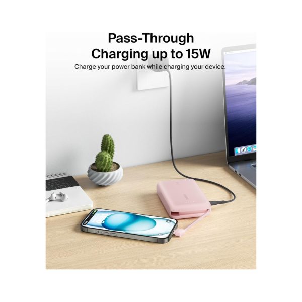Belkin 10K PD Fast Charge Portable with Integrated Cable Pink (2)