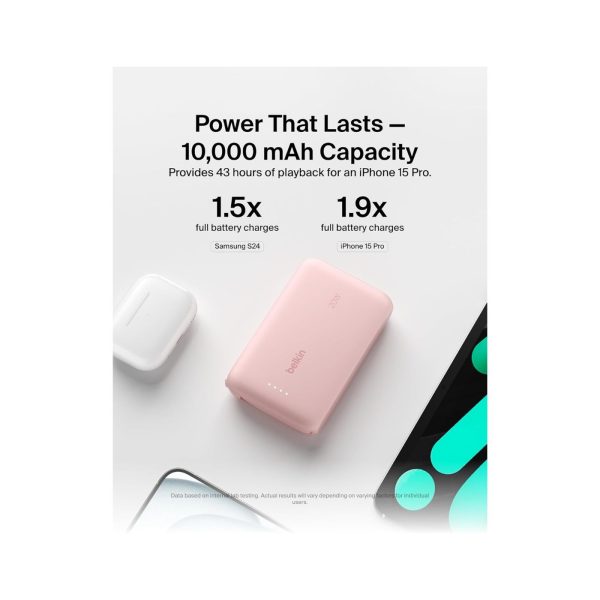 Belkin 10K PD Fast Charge Portable with Integrated Cable Pink (5)