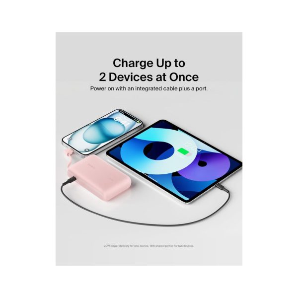 Belkin 10K PD Fast Charge Portable with Integrated Cable Pink (6)
