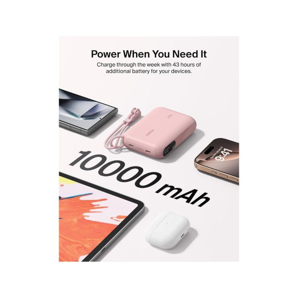 Belkin 10K mAh Portable Slim USB C Power Bank Pink (6)