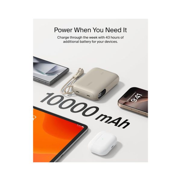 Belkin 10K mAh Portable Slim USB C Power Bank Sand (6)