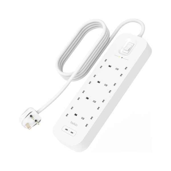 Belkin 8 Outlet Surge Protector Power Strip With 2 USB  C (1)