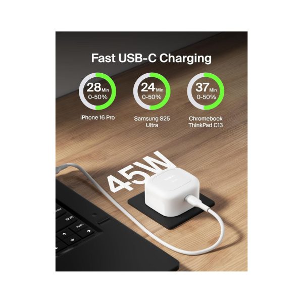 Belkin Compact Wall Charger 45W With Cable White (7)