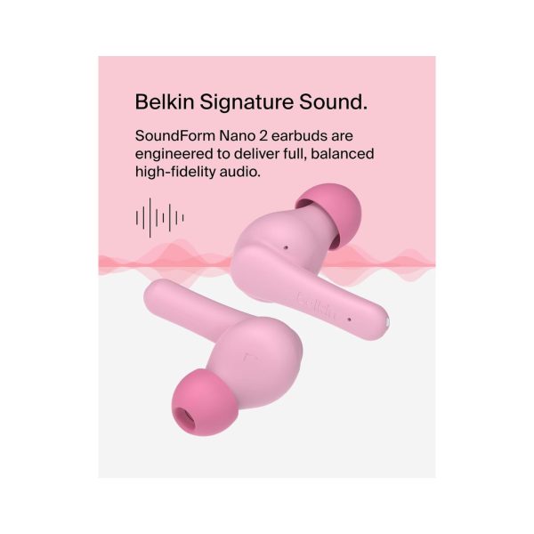 Belkin SoundForm Nano 2 True Wireless Earbuds Pink (2)