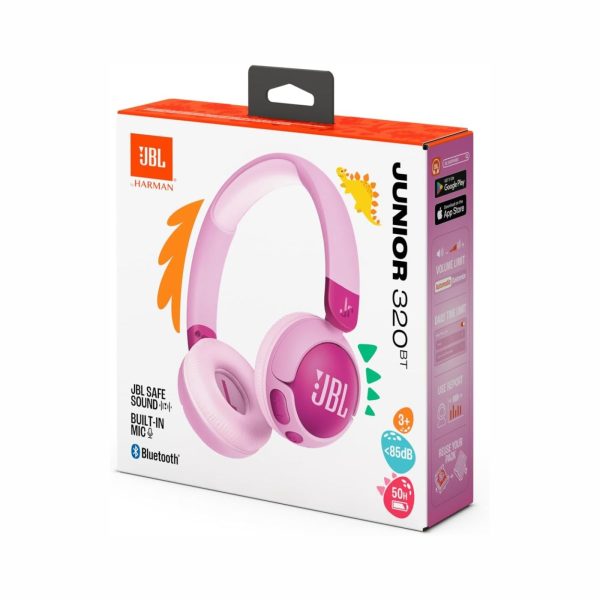 JBL Junior 320 BT Wireless On Ear Bluetooth Headphones Pink (2)
