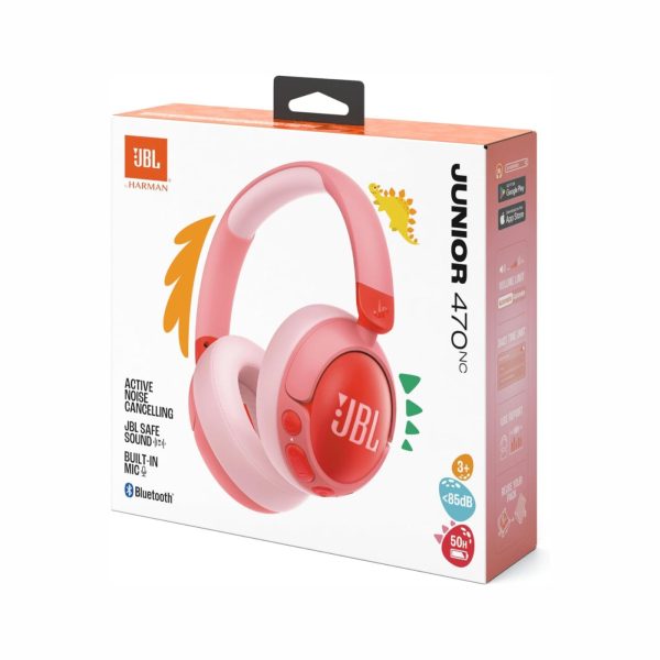 JBL Junior 470 NC Wireless Bluetooth Headphones Pink (2)